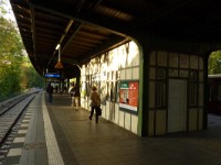 P1110733  That evening I took a private trip to the north of the city. The station of  Berlin Hermsdorf  still breathes much of the 1930s atmosphere.