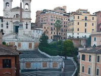 Spanish steps  -->  In real life, albeit devoid of people, which is rarely the case