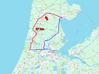 Map 3 - Haarlem-Hoorn  -->  Our third and final leg was back to Hoorn. At Heerhugowaard (arrow) the line bisects from the line to Den Helder, which turn further north) and becomes a single track line.